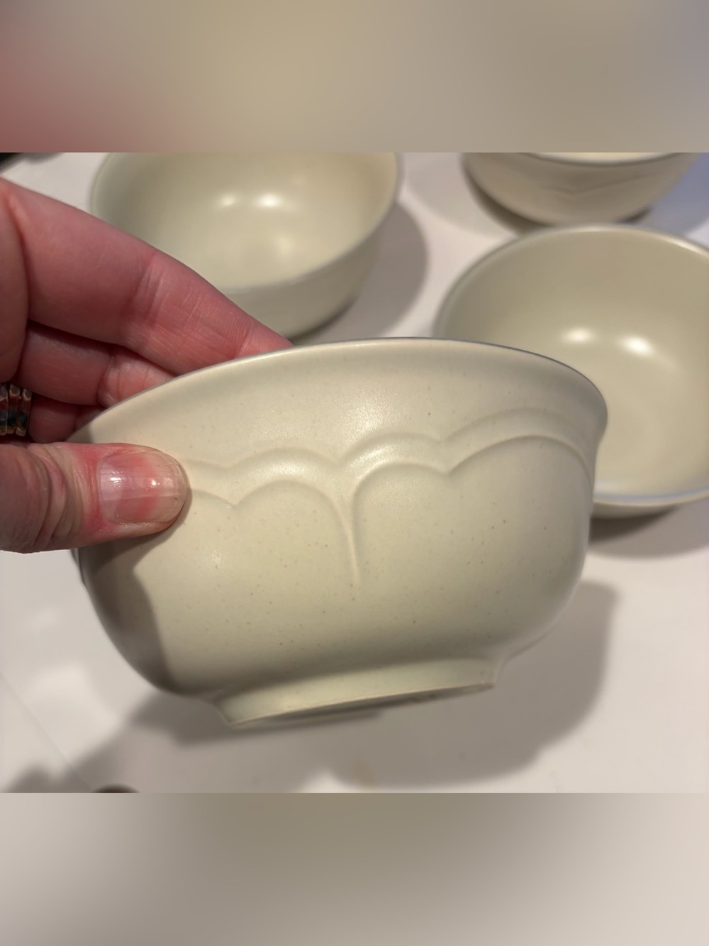Pfaltzgraff Cream Matte Scalloped Small Bowls - Set of 4